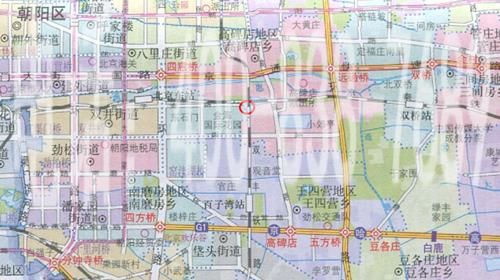 北京市朝阳区的行政区划地图